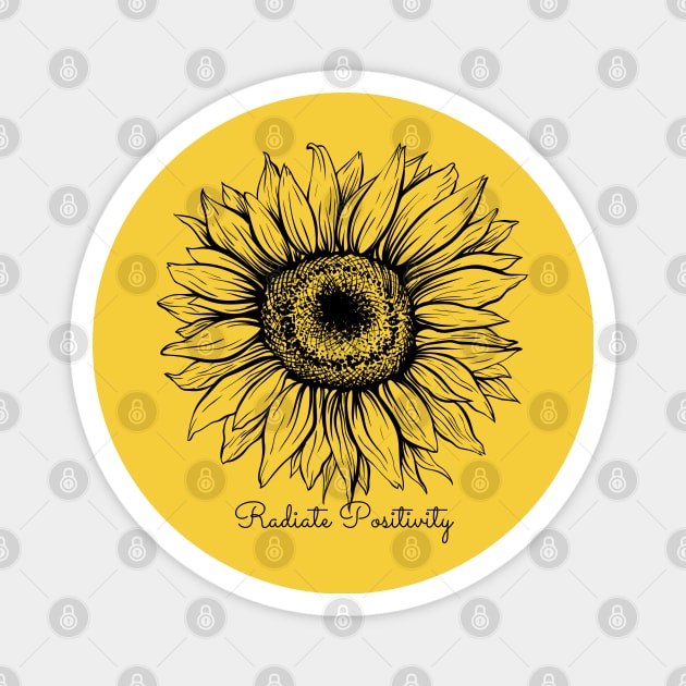 Radiate Positivity Sunflower Magnet by Hello Sunshine